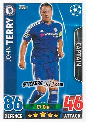 Sticker John Terry - UEFA Champions League 2015-2016. Match Attax n. 129 - Topps