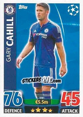 Sticker Gary Cahill - UEFA Champions League 2015-2016. Match Attax n. 130 - Topps