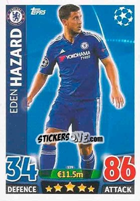 Sticker Eden Hazard - UEFA Champions League 2015-2016. Match Attax n. 139 - Topps