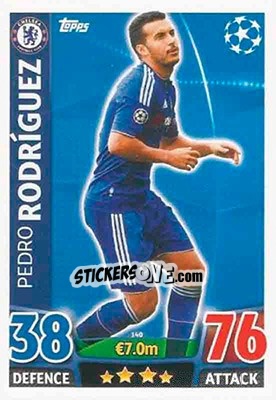 Sticker Pedro Rodriguez - UEFA Champions League 2015-2016. Match Attax n. 140 - Topps