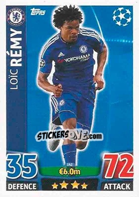 Sticker Loïc Rémy - UEFA Champions League 2015-2016. Match Attax n. 142 - Topps
