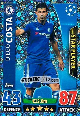 Sticker Diego Costa - UEFA Champions League 2015-2016. Match Attax n. 143 - Topps