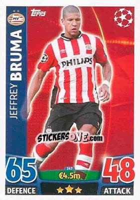 Sticker Jeffrey Bruma - UEFA Champions League 2015-2016. Match Attax - Topps