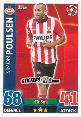 Sticker Simon Poulsen - UEFA Champions League 2015-2016. Match Attax n. 149 - Topps