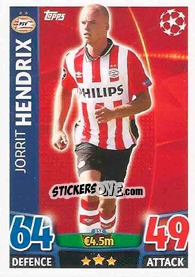 Sticker Jorrit Hendrix - UEFA Champions League 2015-2016. Match Attax n. 152 - Topps