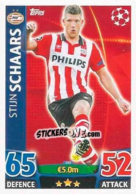 Sticker Stijn Schaars - UEFA Champions League 2015-2016. Match Attax n. 153 - Topps
