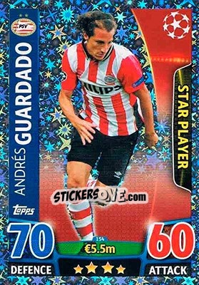Sticker Andrés Guardado - UEFA Champions League 2015-2016. Match Attax n. 154 - Topps