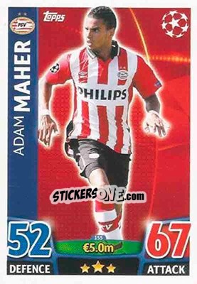 Sticker Adam Maher - UEFA Champions League 2015-2016. Match Attax n. 155 - Topps