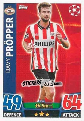 Cromo Davy Pröpper - UEFA Champions League 2015-2016. Match Attax - Topps