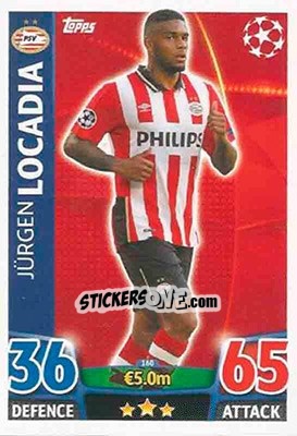 Sticker Jürgen Locadia - UEFA Champions League 2015-2016. Match Attax n. 160 - Topps