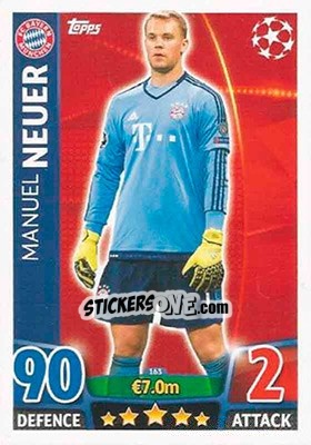 Sticker Manuel Neuer - UEFA Champions League 2015-2016. Match Attax n. 163 - Topps