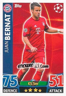 Sticker Juan Bernat - UEFA Champions League 2015-2016. Match Attax - Topps