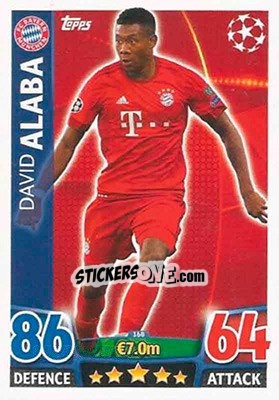 Sticker David Alaba - UEFA Champions League 2015-2016. Match Attax n. 168 - Topps