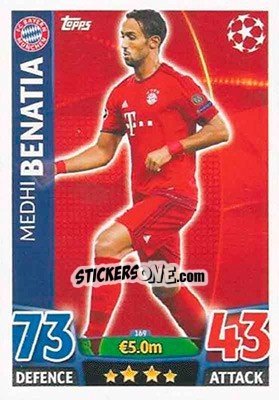 Sticker Medhi Benatia - UEFA Champions League 2015-2016. Match Attax n. 169 - Topps