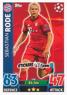 Sticker Sebastian Rode - UEFA Champions League 2015-2016. Match Attax n. 170 - Topps