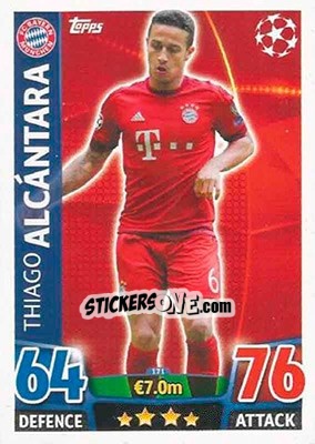 Sticker Thiago Alcantara - UEFA Champions League 2015-2016. Match Attax - Topps