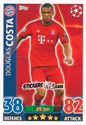 Sticker Douglas Costa - UEFA Champions League 2015-2016. Match Attax n. 173 - Topps