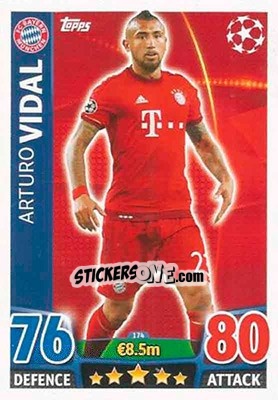 Sticker Arturo Vidal - UEFA Champions League 2015-2016. Match Attax - Topps