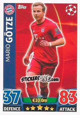 Sticker Mario Götze - UEFA Champions League 2015-2016. Match Attax - Topps