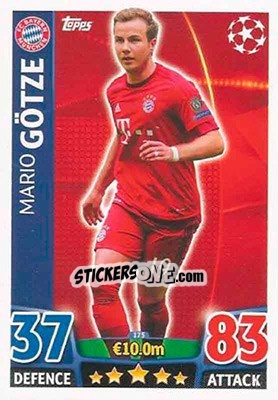 Sticker Mario Götze - UEFA Champions League 2015-2016. Match Attax n. 175 - Topps