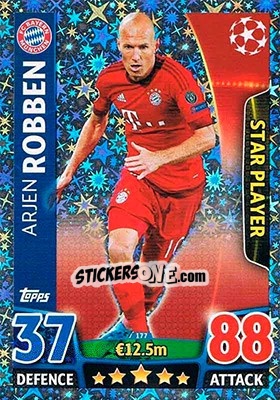 Sticker Arjen Robben - UEFA Champions League 2015-2016. Match Attax n. 177 - Topps