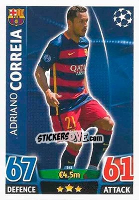 Sticker Adriano Correia - UEFA Champions League 2015-2016. Match Attax n. 242 - Topps