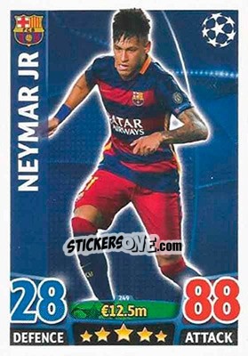 Sticker Neymar Jr - UEFA Champions League 2015-2016. Match Attax n. 249 - Topps