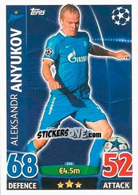 Cromo Aleksandr Anyukov - UEFA Champions League 2015-2016. Match Attax - Topps