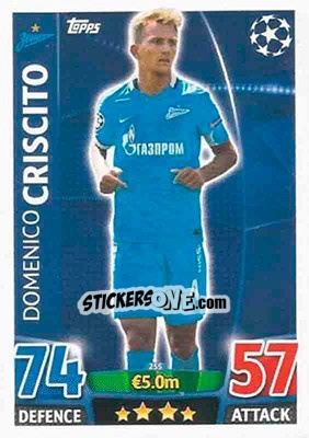 Sticker Domenico Criscito - UEFA Champions League 2015-2016. Match Attax n. 255 - Topps