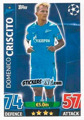 Figurina Domenico Criscito - UEFA Champions League 2015-2016. Match Attax - Topps