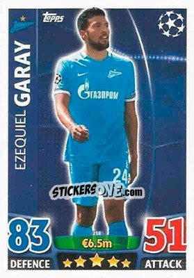 Sticker Ezequiel Garay - UEFA Champions League 2015-2016. Match Attax n. 258 - Topps