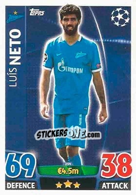 Sticker Luís Neto - UEFA Champions League 2015-2016. Match Attax n. 259 - Topps