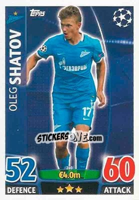 Sticker Oleg Shatov - UEFA Champions League 2015-2016. Match Attax - Topps