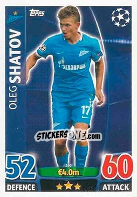 Cromo Oleg Shatov - UEFA Champions League 2015-2016. Match Attax - Topps