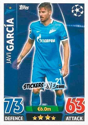 Figurina Javi García - UEFA Champions League 2015-2016. Match Attax - Topps