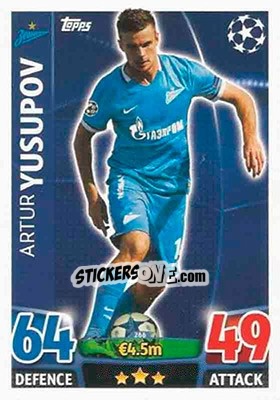 Sticker Artur Yusupov - UEFA Champions League 2015-2016. Match Attax n. 266 - Topps