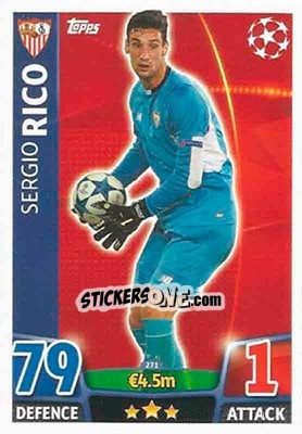 Sticker Sergio Rico - UEFA Champions League 2015-2016. Match Attax n. 271 - Topps