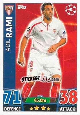 Sticker Adil Rami - UEFA Champions League 2015-2016. Match Attax n. 274 - Topps