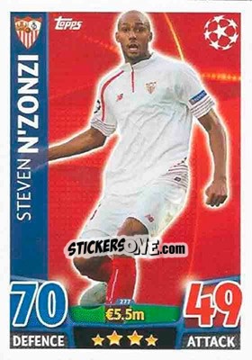 Sticker Steven Nzonzi - UEFA Champions League 2015-2016. Match Attax n. 277 - Topps