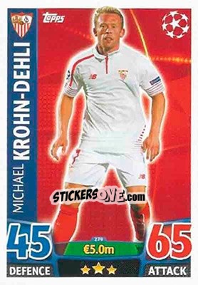 Sticker Michael Krohn-Dehli - UEFA Champions League 2015-2016. Match Attax n. 279 - Topps