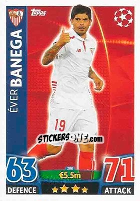 Sticker Éver Banega - UEFA Champions League 2015-2016. Match Attax n. 280 - Topps