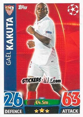 Sticker Gaël Kakuta - UEFA Champions League 2015-2016. Match Attax n. 282 - Topps