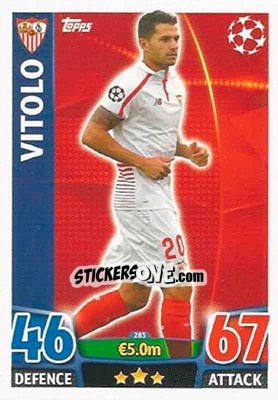 Sticker Vitolo - UEFA Champions League 2015-2016. Match Attax n. 283 - Topps