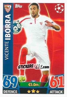 Sticker Vicente Iborra - UEFA Champions League 2015-2016. Match Attax n. 284 - Topps