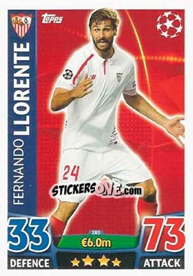 Sticker Fernando Llorente - UEFA Champions League 2015-2016. Match Attax n. 285 - Topps