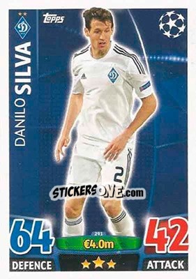 Sticker Danilo Silva - UEFA Champions League 2015-2016. Match Attax n. 291 - Topps