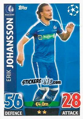 Sticker Erik Johansson - UEFA Champions League 2015-2016. Match Attax n. 309 - Topps