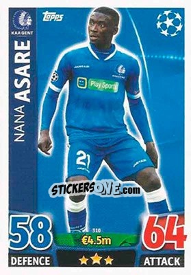 Cromo Nana Asare - UEFA Champions League 2015-2016. Match Attax n. 310 - Topps