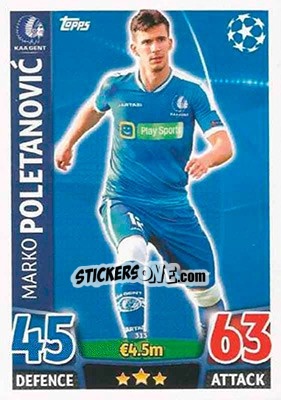Sticker Marko Poletanovic - UEFA Champions League 2015-2016. Match Attax n. 313 - Topps