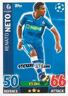 Sticker Renato Neto - UEFA Champions League 2015-2016. Match Attax n. 315 - Topps